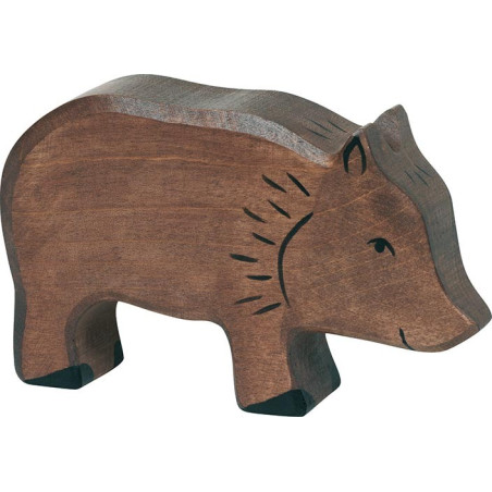 Figurine sanglier en bois - Animaux des bois Holztiger | Jouet et jeu libre Montessori Reggio - LesMinis
