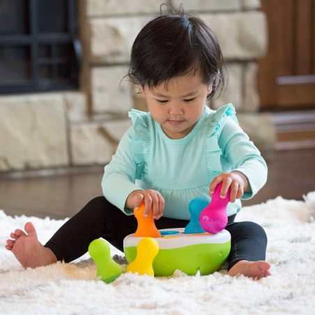 SpinnyPins Fat Brain Toys - Jouet Sensoriel d'Équilibre et de Tri dès 18 mois