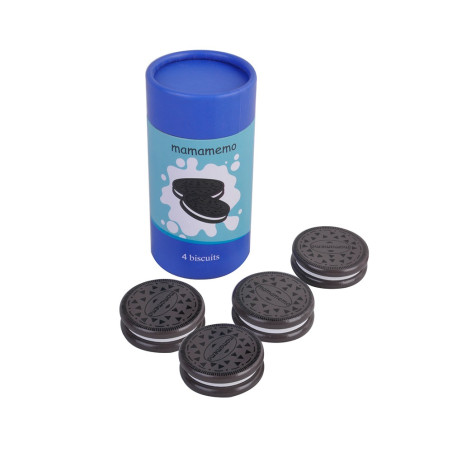 Paquet de biscuits jouet en bois style Oréo (5pcs) - Dînette nourriture