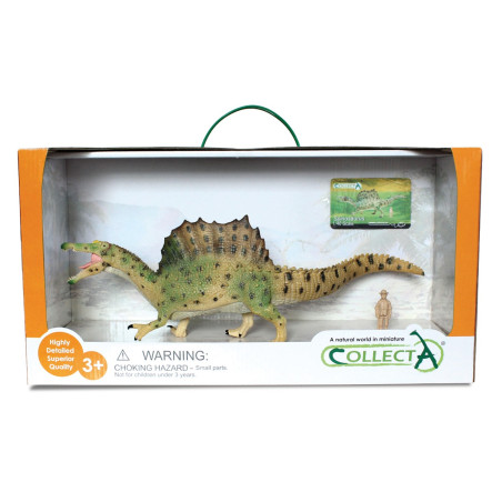 Figurine Spinosaure 1:40 CollectA 89817 – Avec Mâchoire Mobile et Paléontologue