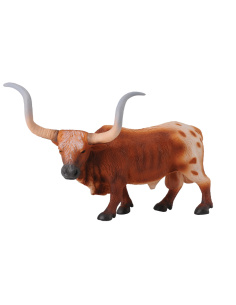 Figurine taureau Texas longhorn Collecta - Les animaux de la ferme 88380 | Jouet éducatif réplique réaliste