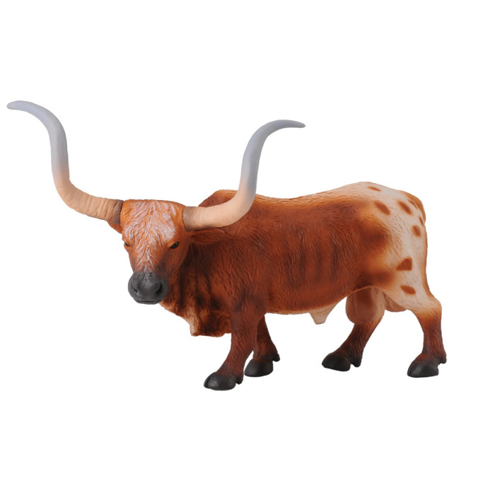 Figurine taureau Texas longhorn Collecta - Les animaux de la ferme 88380 | Jouet éducatif réplique réaliste