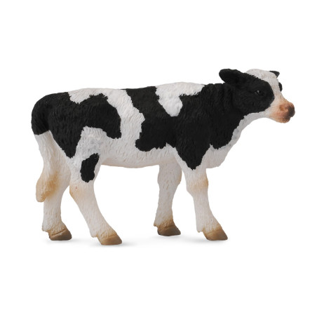 Figurine veau frison debout Collecta - Les animaux de la ferme 88483 | Jouet éducatif réplique réaliste