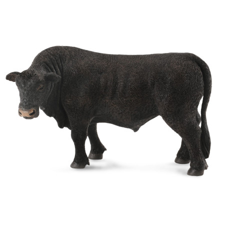 Figurine taureau angus noir Collecta - Les animaux de la ferme 88507 | Jouet éducatif réplique réaliste