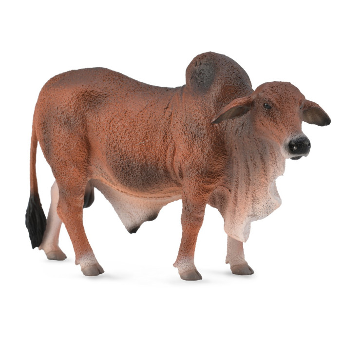 Figurine taureau brahmane rouge Collecta - Les animaux de la ferme 88599 | Jouet éducatif réplique réaliste