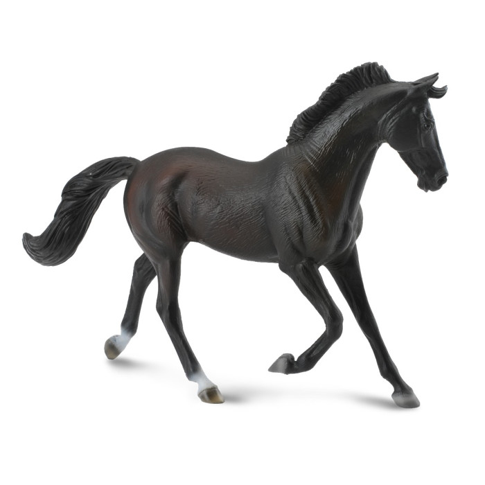 Figurine cheval jument pur sang anglais noir Collecta 88478 | Jouet Montessori éducatif réplique réaliste