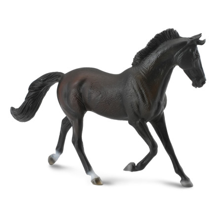 Figurine cheval jument pur sang anglais noir Collecta 88478 | Jouet Montessori éducatif réplique réaliste