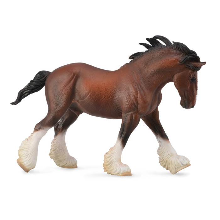 Figurine cheval clydesdale étalon bai Collecta 88621 | Jouet Montessori éducatif réplique réaliste
