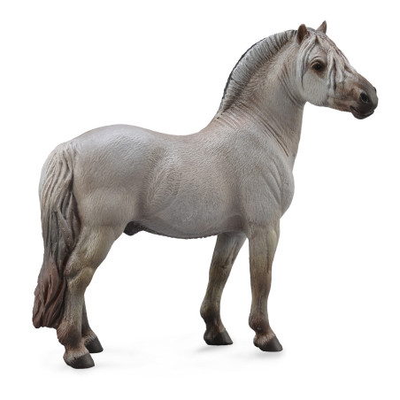 Figurine cheval fjord étalon gris Collecta 88632 | Jouet Montessori éducatif réplique réaliste
