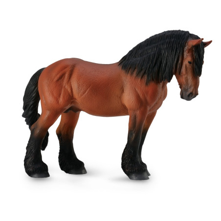 Figurine cheval étalon ardennais bai Collecta 88759 | Jouet Montessori éducatif réplique réaliste