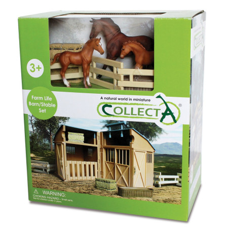 Ensemble écurie et figurines chevaux Collecta 89695 | Jouet Montessori éducatif réplique réaliste