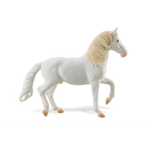 Figurine cheval étalon camarillo blanc Collecta 88876 | Jouet Montessori éducatif réplique réaliste