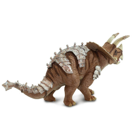 Figurine jouet Triceratops avec armure blindée - Dinosaure Safari 100733 - Mâchoire mobile