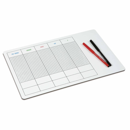 Table des points tableau blanc laminé  2 feutres effaçables fournis Montessori - Nienhuis  Montessori 005050 - Matériel pédagogi