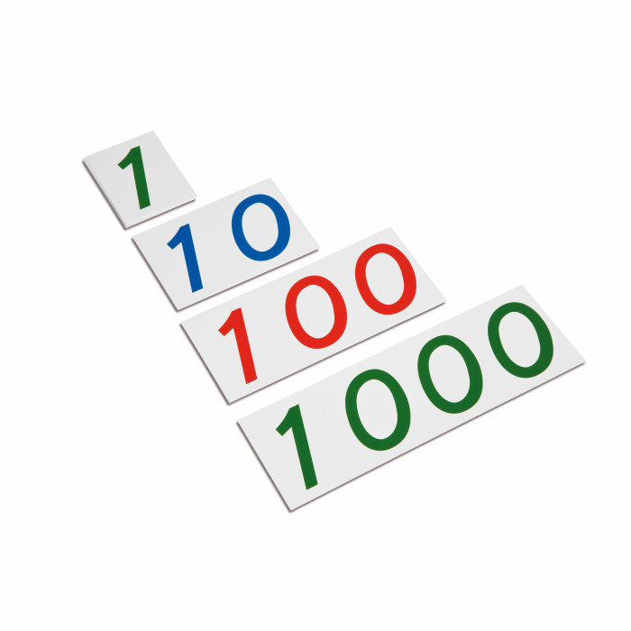 Grandes cartes des symboles en plastique 1-1000 Montessori - Nienhuis 0069C0 Nienhuis Montessori 0069C0  Mathématiques - 1