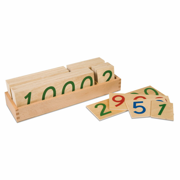 Grandes cartes des symboles en bois 1-9000 Montessori - Nienhuis  Montessori 0072B0 - Matériel pédagogique