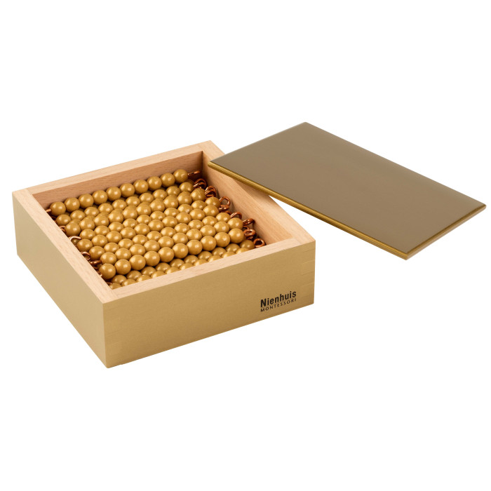 45 barrettes de perles en nylon dorées de 10 + boite Montessori - Nienhuis  Montessori 0076M0 - Matériel pédagogique
