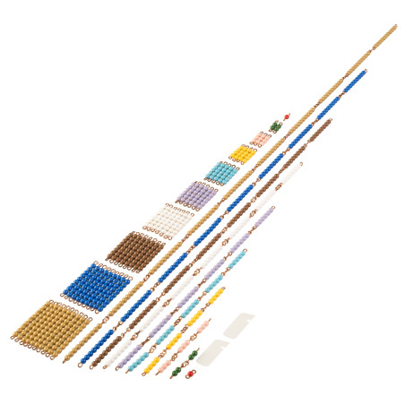 Chaine courtes de perles en nylon (un carré de chaque nombre est inclus) Montessori - Nienhuis  Montessori 0080M0 - Matériel péd