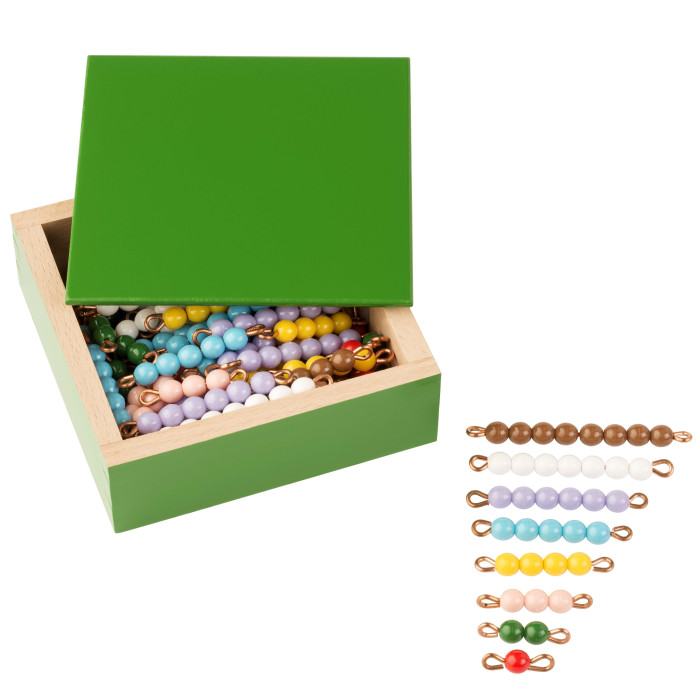 Escalier de perles colorées set de 10 séries en nylon Montessori - Nienhuis  Montessori 0090AM - Matériel pédagogique