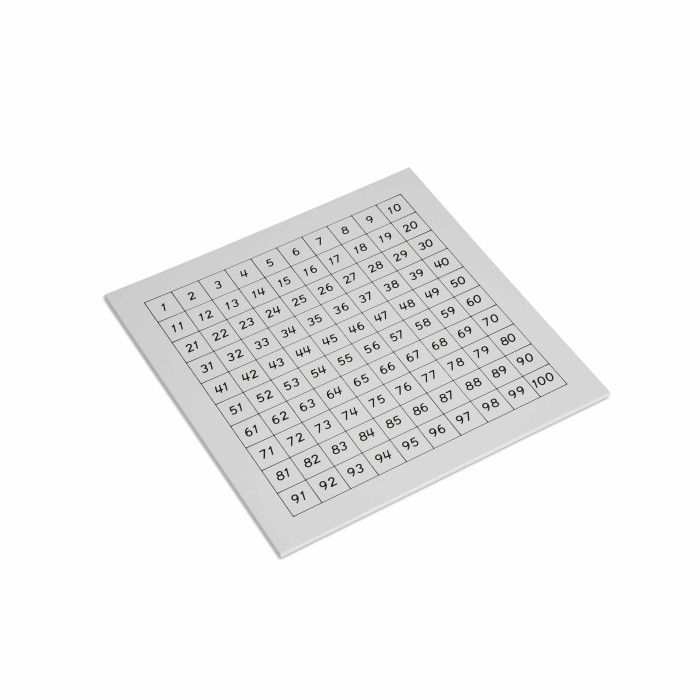 Tableau de contrôle (de 1 à 100) Montessori - Nienhuis  Montessori 015700 - Matériel pédagogique