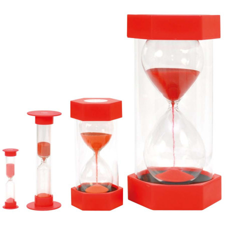 Lot de méga sabliers 16 cm 30 s 1 5 10 15 min 5 pièces - Matériel Pédagogique