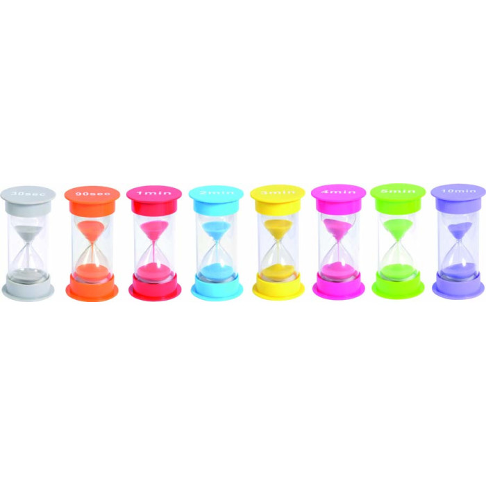 Sablier design sable coloré 1 minute Ø 6,5 x 12,5 cm - Matériel Pédagogique