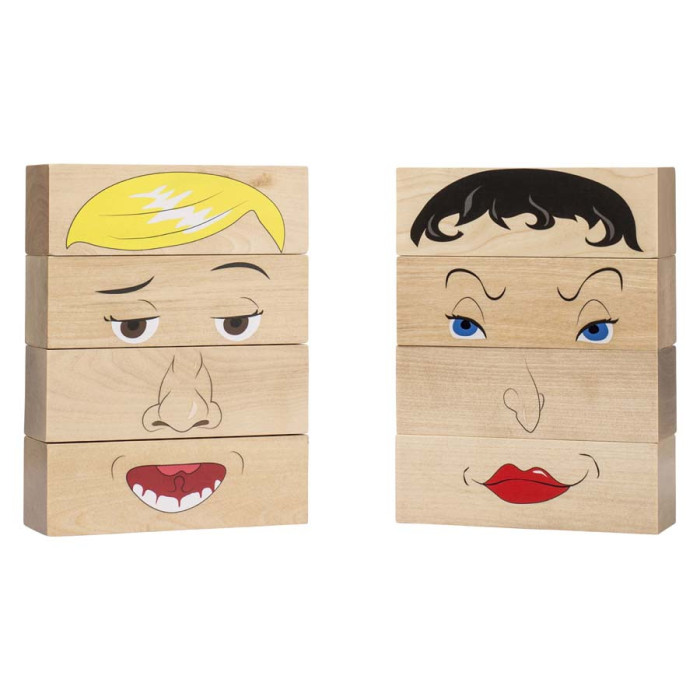Puzzle 3D Émotions Enfant Bois - 8 Visages à Construire