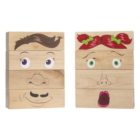 Puzzle 3D Émotions Enfant Bois - 8 Visages à Construire