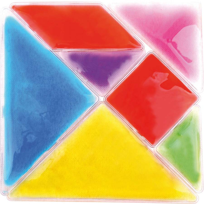 Tangram Sensoriel Translucide – Formes Liquides Colorées pour Enfants