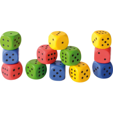 Dé souple mousse 4 cm - Lot de 12 - Matériel Pédagogique - Fournitures activités manuelles
