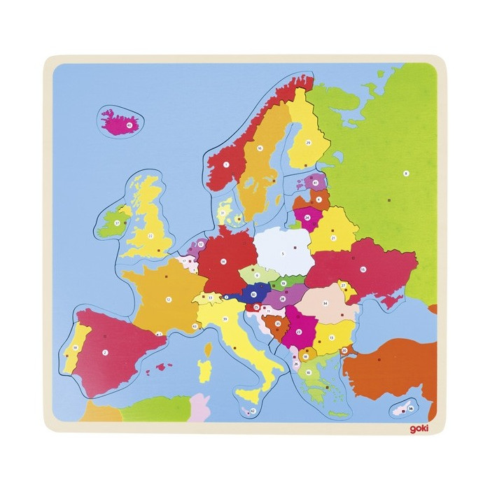 Carte puzzle de l'Europe (bois) Goki {PRODUCT_REFERENCE}  Géographie - 1