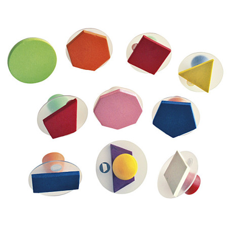 Tampon géant géométrie – Lot de 10 - Matériel Pédagogique - Fourniture et activités manuelles