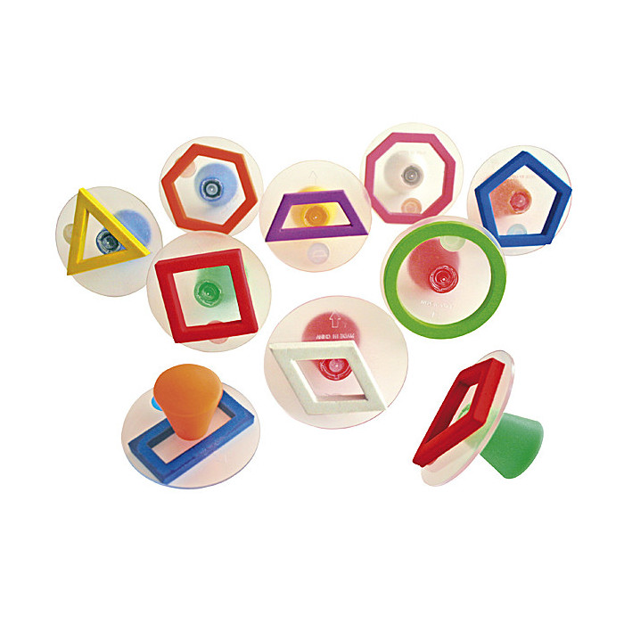 Set de Grands Tampons Géométriques Ergonomiques (10 Pièces) - Contour des formes