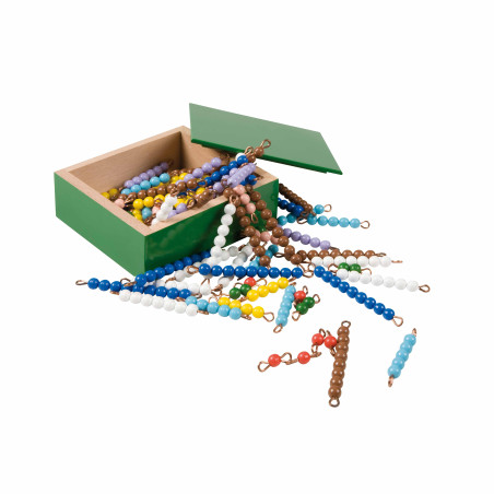 Escalier de perles colorées set de 10 séries en nylon Montessori - Nienhuis  Montessori 0090AM - Matériel pédagogique