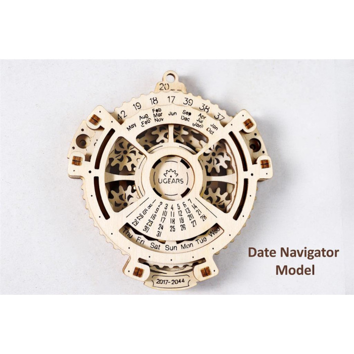Puzzle 3D mécanique en bois navigateur du date - 21 pièces Ugears - Matériel éducatif