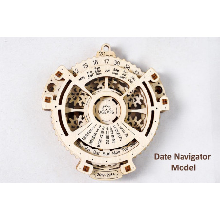 Puzzle 3D mécanique en bois navigateur du date - 21 pièces Ugears - Matériel éducatif