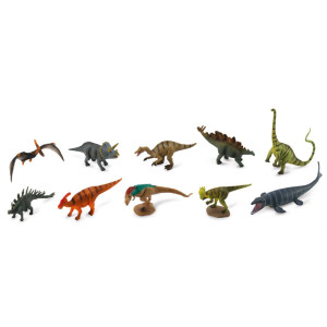 CollectA - Boîte de Mini Dinosaures Réalistes et Éducatifs | 10 Figurines Peintes à la Main