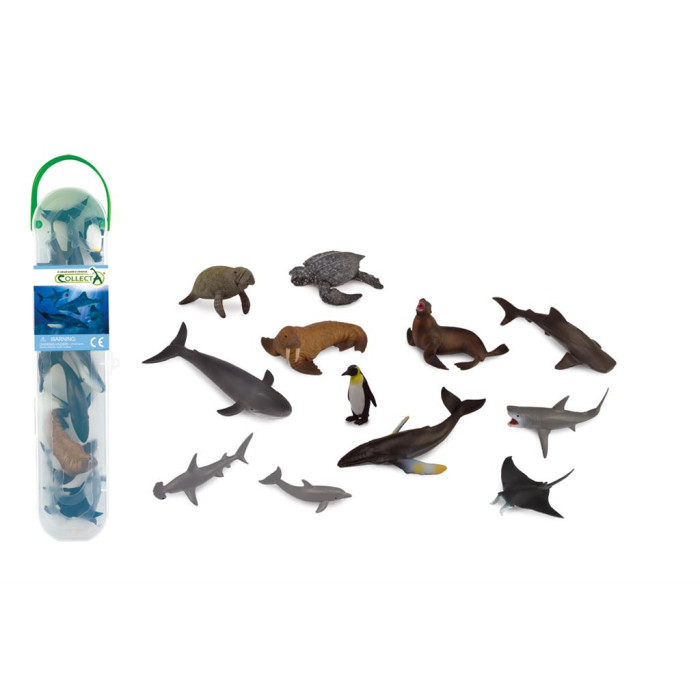 Figurines tube de 12 animaux marins - Collecta A1107