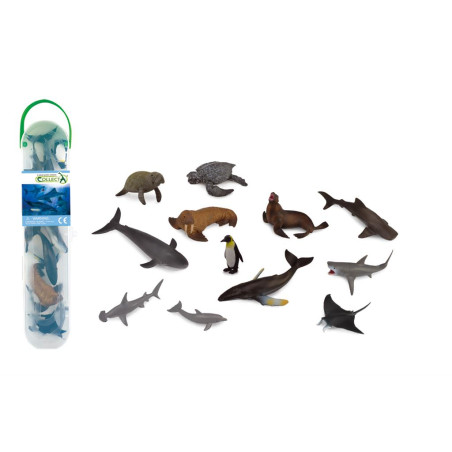 Figurines tube de 12 animaux marins - Collecta A1107