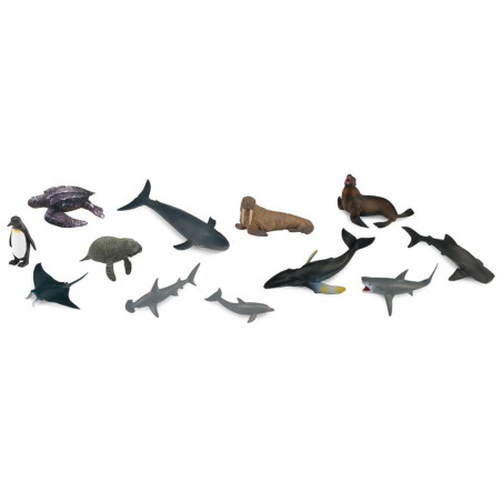 Figurines tube de 12 animaux marins - Collecta A1107
