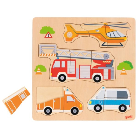 Puzzle, véhicules de secours Goki 57438 - 20pcs