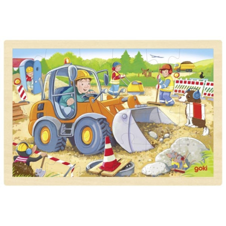 Puzzle scène de vie : le Chantier 24pces - 30 cm Goki 57411