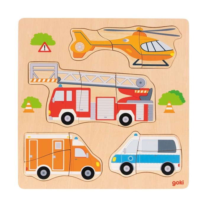Puzzle, véhicules de secours Goki 57438 - 20pcs