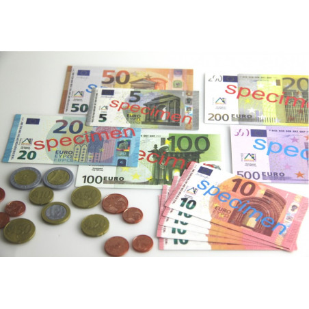 100 Pièces de 50 centimes d'euros en plastique monnaie pour jeux