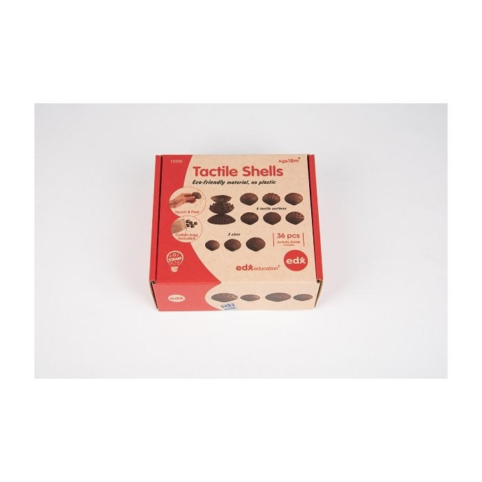 Coquilles tactiles écologiques - Lot de 36 et sac de rangement