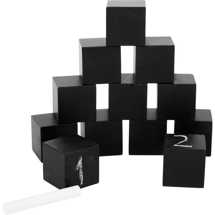 Lot de 12 cubes en bois ardoise - Personnaliser avec une craie Small Foot Design 11194  Probabilité statistique distributivité -