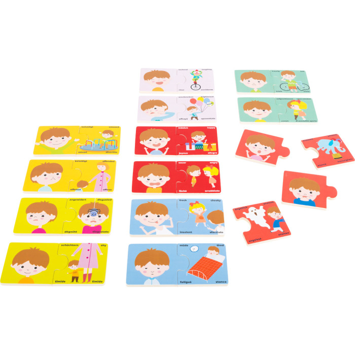 Puzzle Émotions Actions 4 Langues - Jeu Association Enfant