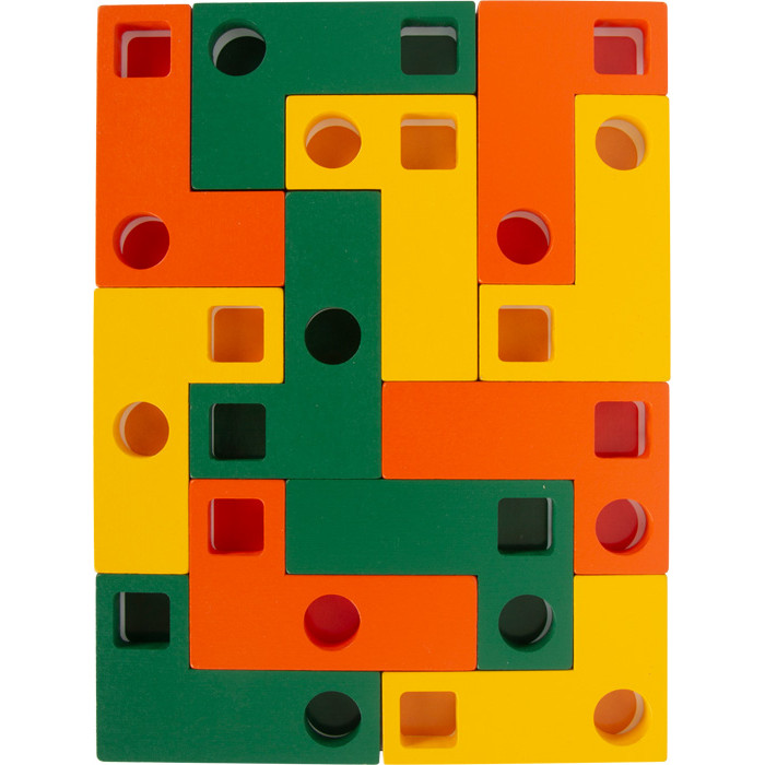 Puzzle de Logique en Bois Type Tetris - Jeu Éducatif pour Enfants