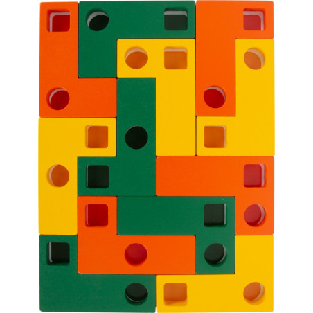 Puzzle de Logique en Bois Type Tetris - Jeu Éducatif pour Enfants