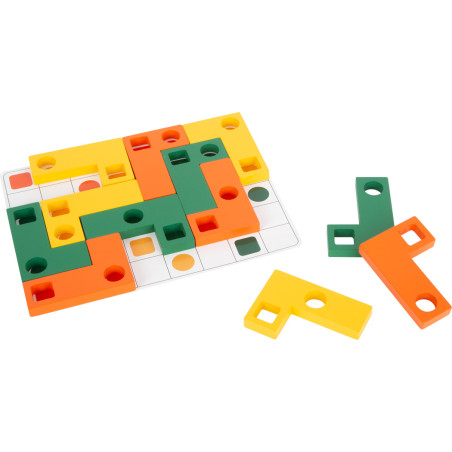 Puzzle de Logique en Bois Type Tetris - Jeu Éducatif pour Enfants